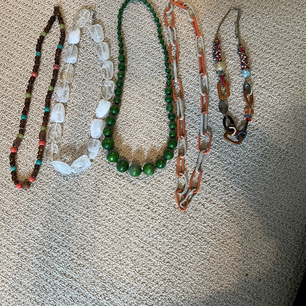 Bundle of 5 necklaces.  Each one shown in provided pictures.